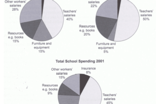 IELTS Writing Task 1 - Total school spending in UK